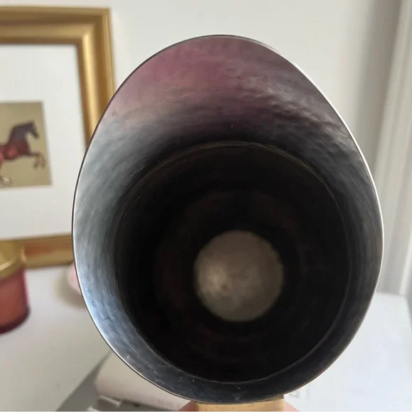 Anthropologie Hearthside Hammered Brass Tone Rattan Handle Pitcher Jug - Picture 6 of 10